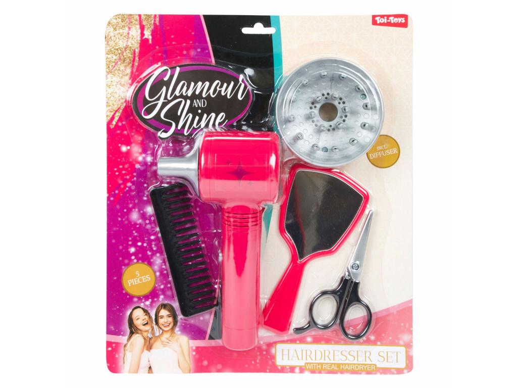 Glamour Shine fodrászkészlet hajszárítóval