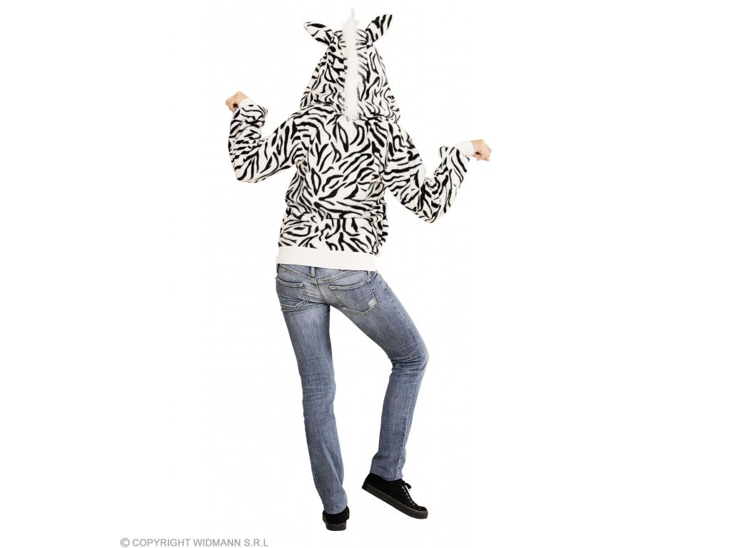 Zebra kapucnis felső unisex felnőtt jelmez