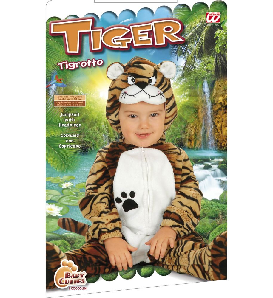 Kis bébi tigris kezes lábas unisex gyermek jelmez 90-es méretben