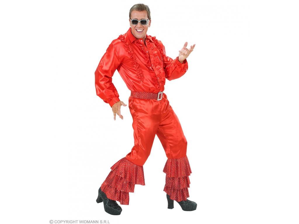Piros nadrág 3 csíkkal ezüstös díszítéssel férfi jelmez