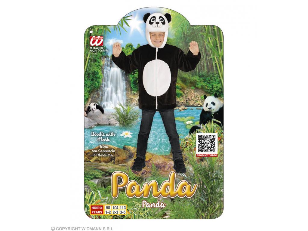 Panda plüss kapucnis felső unisex gyermek jelmez