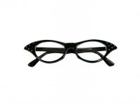 50-es évekbeli strasszköves szemüveg - fekete